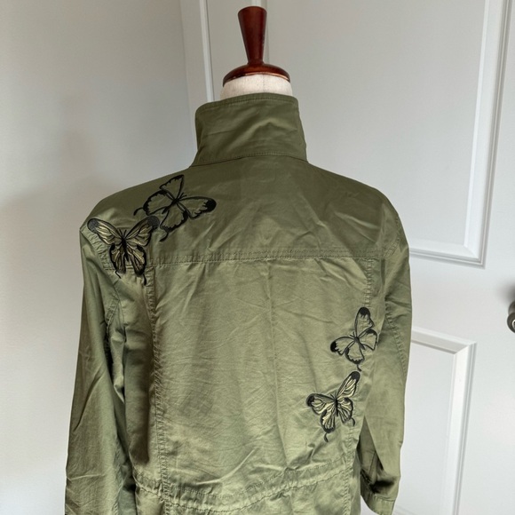 Michael Kors Butterfly-Embroidered Cargo Jacket Green Large - Picture 11 of 11